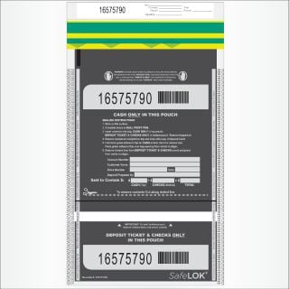 SafeLOK Vertical Twin14x20 Clear Tamper Evident Cash Deposit Bag, Carton of 250